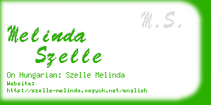 melinda szelle business card